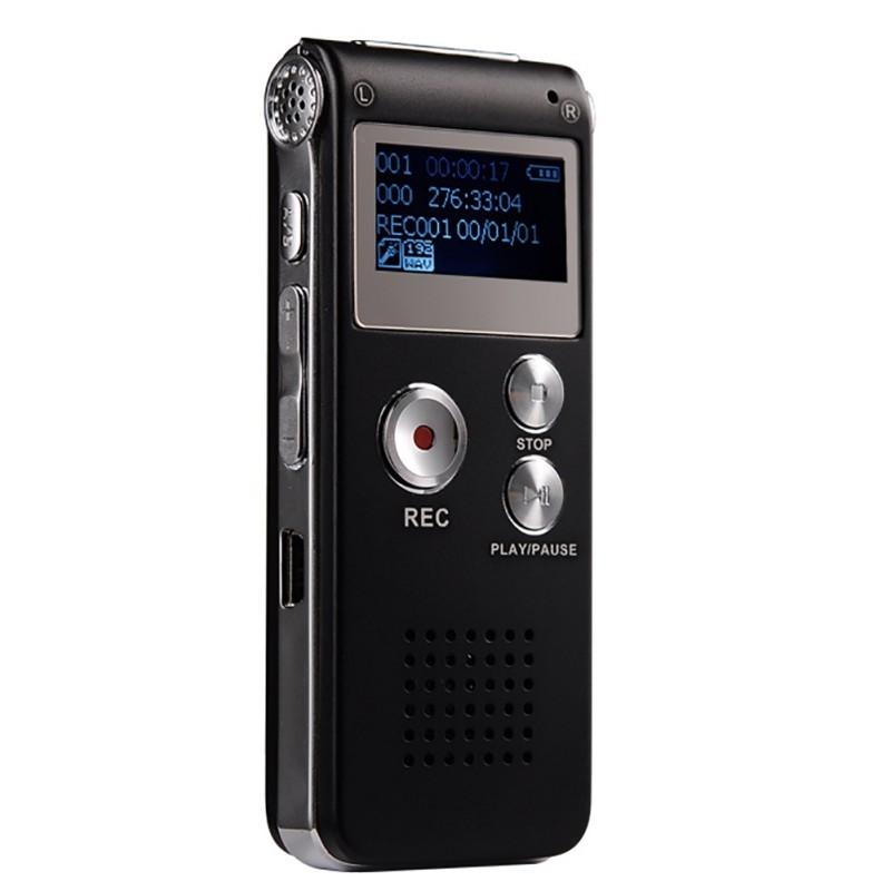 Dictaphone Numérique Professionnel 8GB USB Avec Lecteur MP3 et Fonction Enregistrement VAR - ROM 4 Go - Couleur Gris